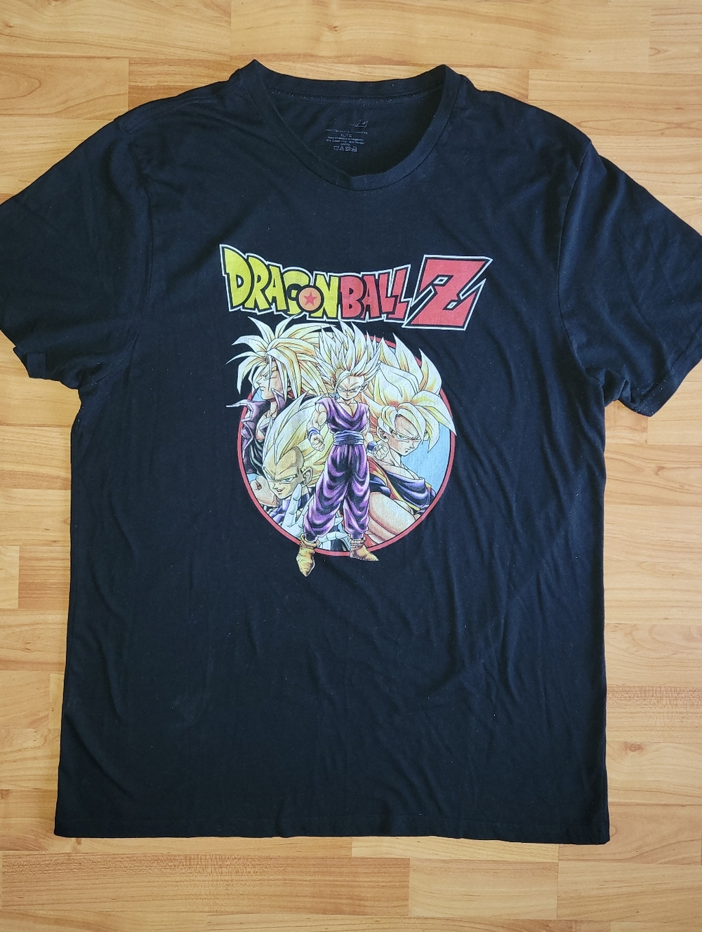 Dragon Ball Z Black Graphic Tee Super Saiyan Goku And Characters Logo, XL
